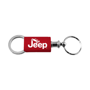 Jeep Climbing Anodized Aluminum Valet Key Fob in Red