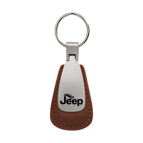 Jeep Climbing Leather Teardrop Key Fob in Brown