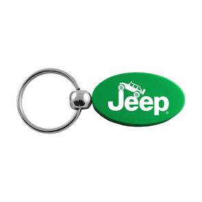 Jeep Climbing Oval Key Fob in Green