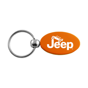 Jeep Climbing Oval Key Fob in Orange