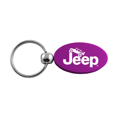 Jeep Climbing Oval Key Fob in Purple