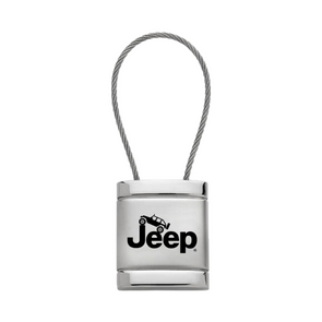 Jeep Climbing Satin-Chrome Cable Key Fob in Silver