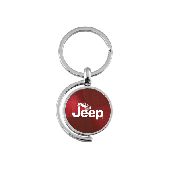 Jeep Climbing Spinner Key Fob in Burgundy