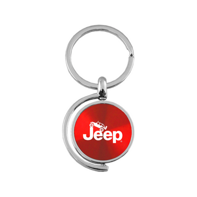 Jeep Climbing Spinner Key Fob in Red