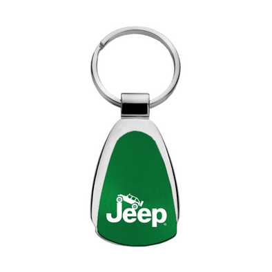 Jeep Climbing Teardrop Key Fob in Green
