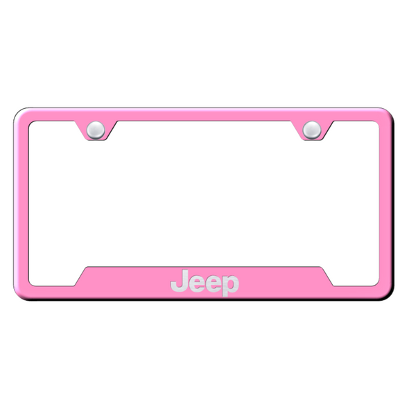 Jeep Cut-Out Frame - Laser Etched Pink