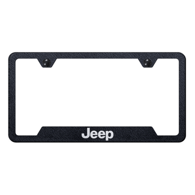 Jeep Cut-Out Frame - Laser Etched Rugged Black