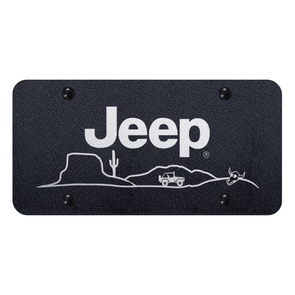 Jeep Desert License Plate - Laser Etched Rugged Black
