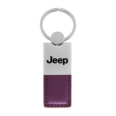 Jeep Duo Leather / Chrome Key Fob in Purple