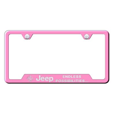 Jeep Endless Cut-Out Frame - Laser Etched Pink