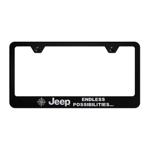 Jeep Endless Stainless Steel Frame - Laser Etched Black