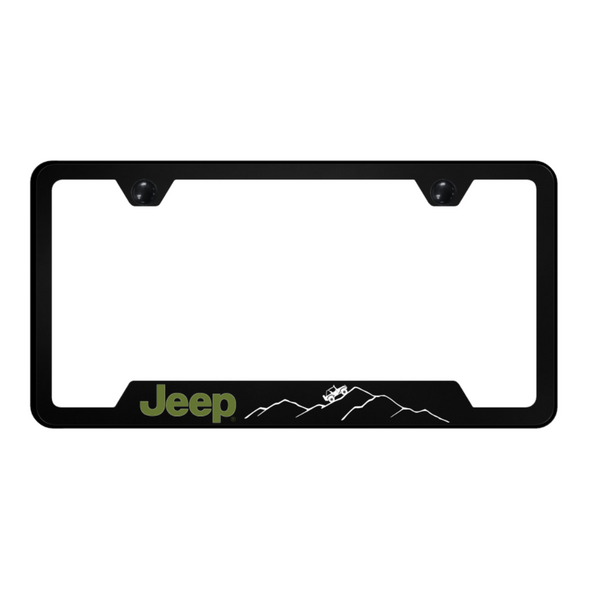 Jeep Green Mountain PC Notched Frame - UV Print on Black