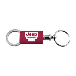 Jeep Grill Anodized Aluminum Valet Key Fob in Burgundy