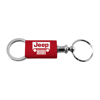 Jeep Grill Anodized Aluminum Valet Key Fob in Red
