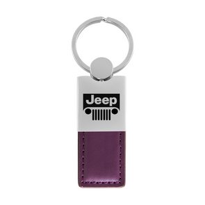 Jeep Grill Duo Leather / Chrome Key Fob in Purple