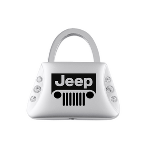 Jeep Grill Jeweled Purse Key Fob in Silver