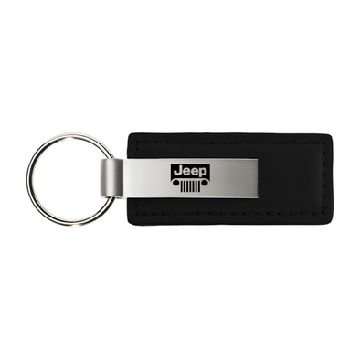 Jeep Grill Leather Key Fob in Black
