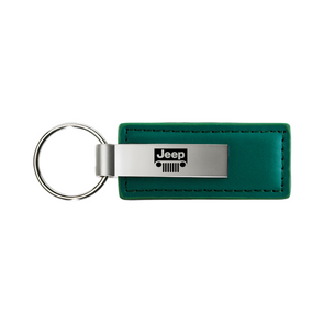 Jeep Grill Leather Key Fob in Green