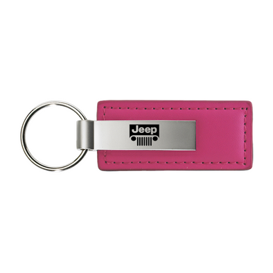 Jeep Grill Leather Key Fob in Pink