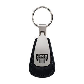 Jeep Grill Leather Teardrop Key Fob in Black