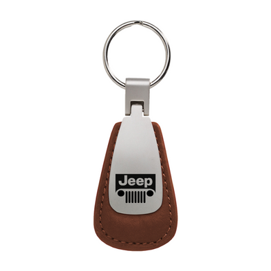 jeep-grill-leather-teardrop-key-fob-brown-24145-classic-auto-store-online