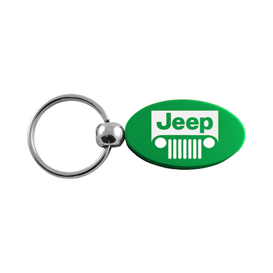 Jeep Grill Oval Key Fob in Green