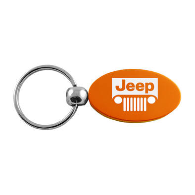 Jeep Grill Oval Key Fob in Orange