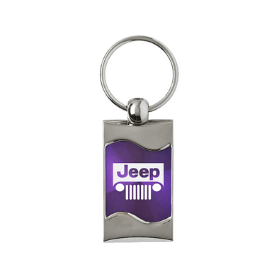 Jeep Grill Rectangular Wave Key Fob in Purple