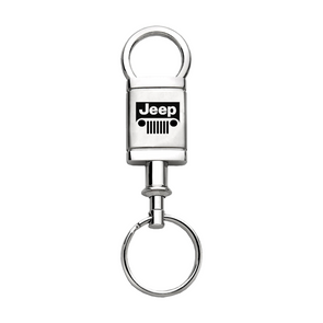 Jeep Grill Satin-Chrome Valet Key Fob in Silver