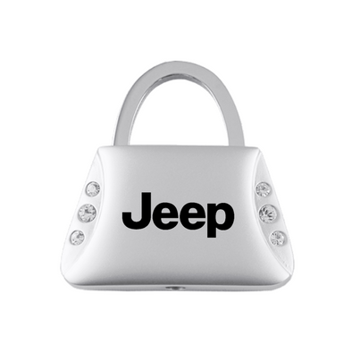 Jeep Jeweled Purse Key Fob in Silver