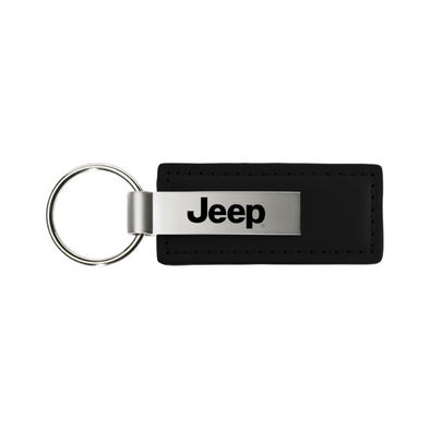 Jeep Leather Key Fob in Black