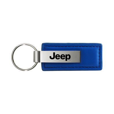 Jeep Leather Key Fob in Blue