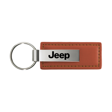 Jeep Leather Key Fob in Brown
