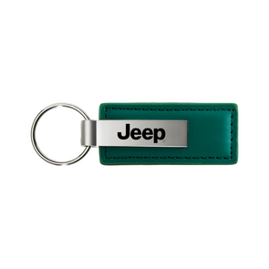 Jeep Leather Key Fob in Green