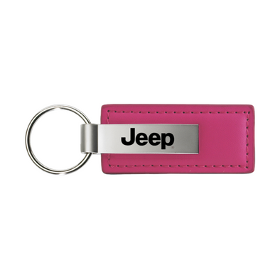 Jeep Leather Key Fob in Pink