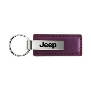 Jeep Leather Key Fob in Purple