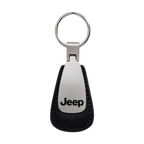 Jeep Leather Teardrop Key Fob in Black