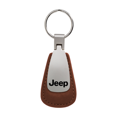Jeep Leather Teardrop Key Fob in Brown