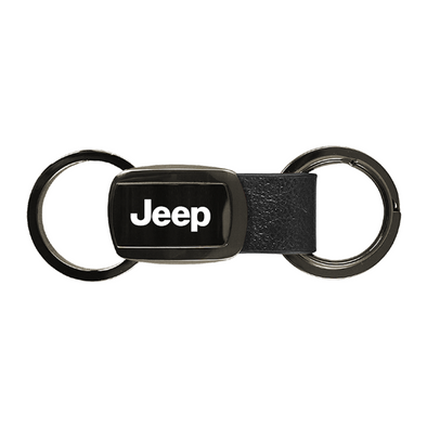 jeep-leather-tri-ring-key-fob-gun-metal-37629-classic-auto-store-online