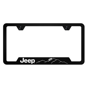 Jeep Mountain PC Notched Frame - UV Print on Black
