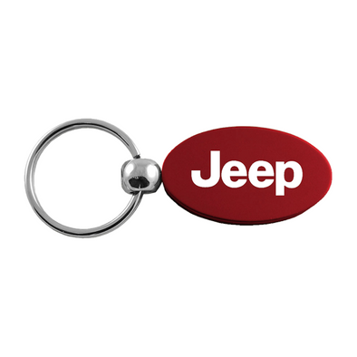 Jeep Oval Key Fob in Burgundy