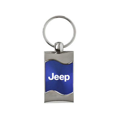 Jeep Rectangular Wave Key Fob in Blue