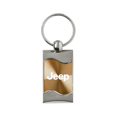 Jeep Rectangular Wave Key Fob in Gold