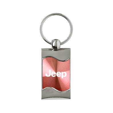 Jeep Rectangular Wave Key Fob in Pink