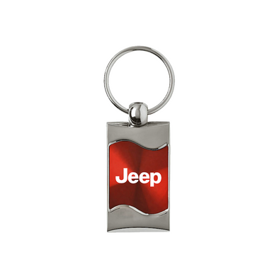 Jeep Rectangular Wave Key Fob in Red