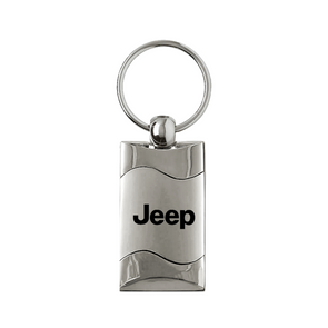 Jeep Rectangular Wave Key Fob in Silver