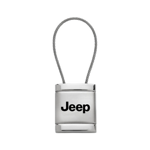 Jeep Satin-Chrome Cable Key Fob in Silver