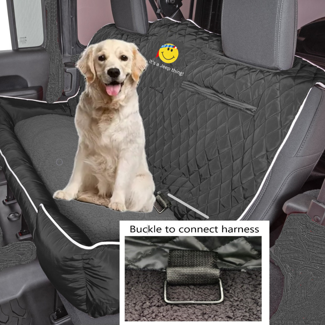 Jeep Smiley Face Pet Bed And Seat Cover - Large