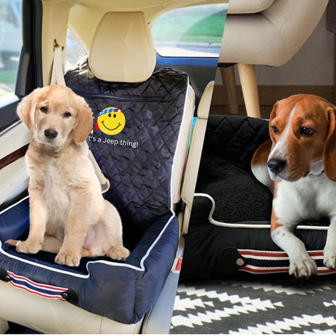 Jeep Smiley Face Pet Bed And Seat Cover