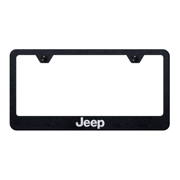 Jeep Stainless Steel Frame - Laser Etched Rugged Black
